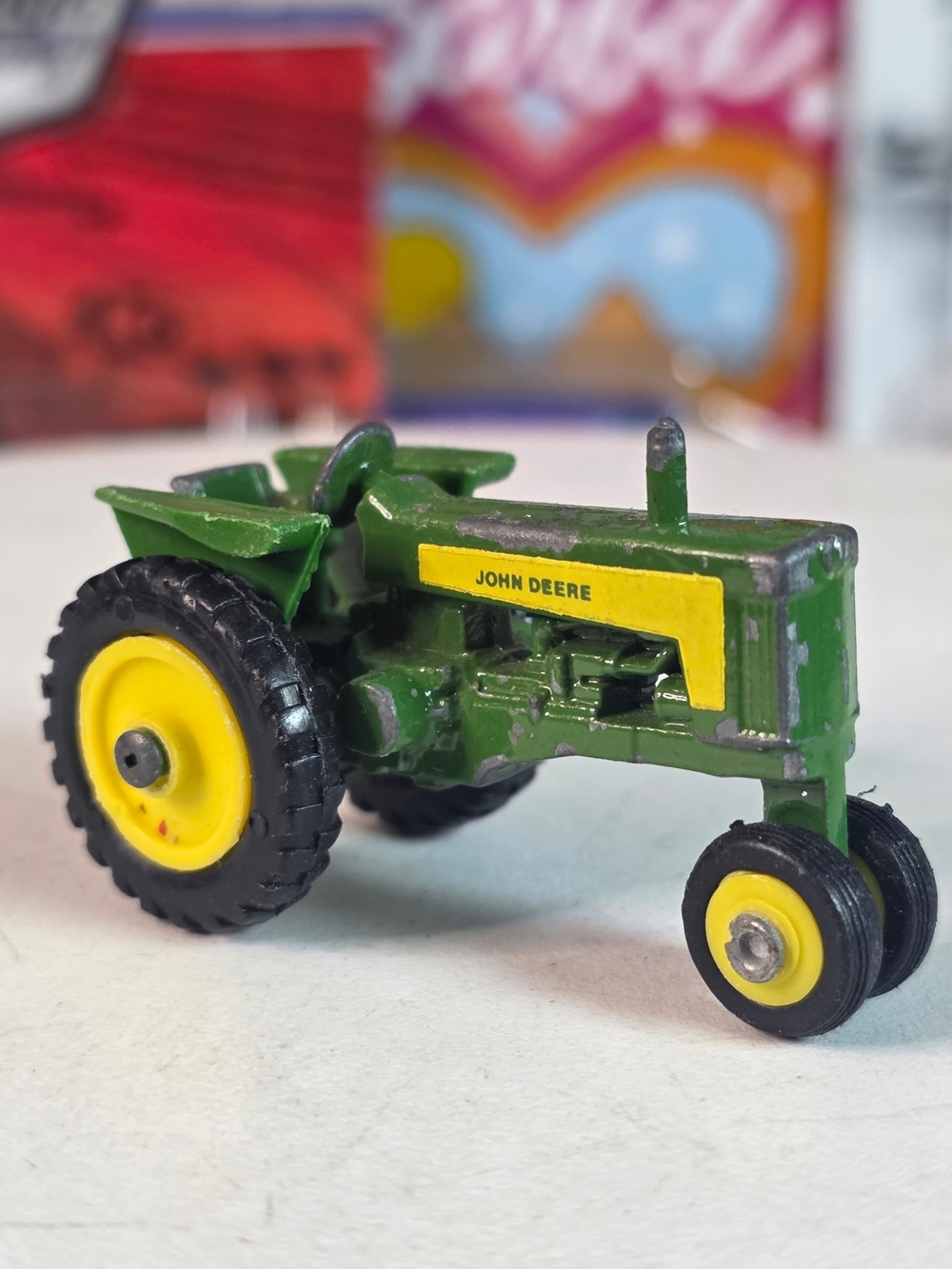 John Deere Diecast Tractor Green Yellow Vintage 1:64 Loose